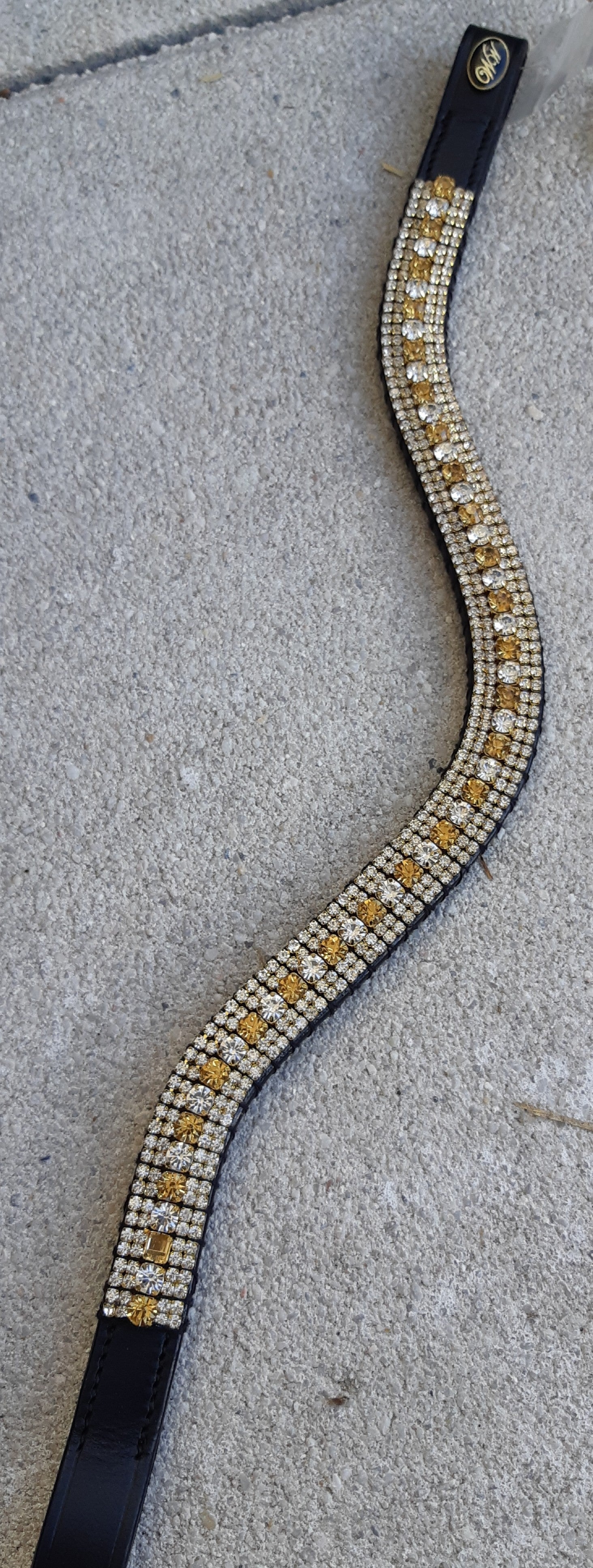 Silver and gold rhinestone browband