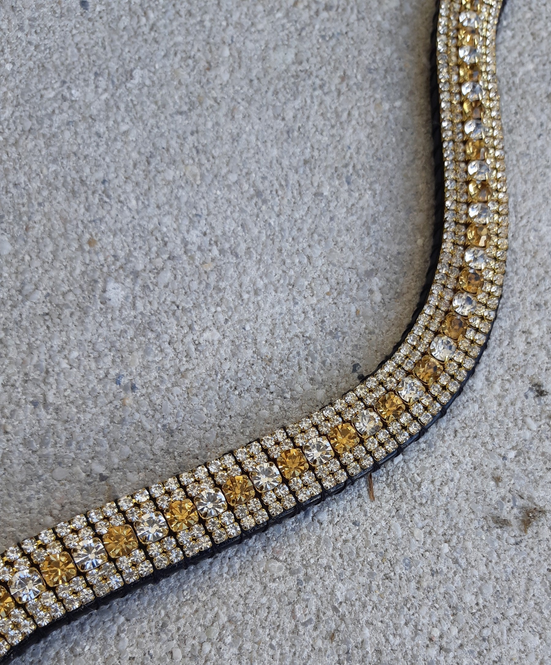 Silver and gold rhinestone browband