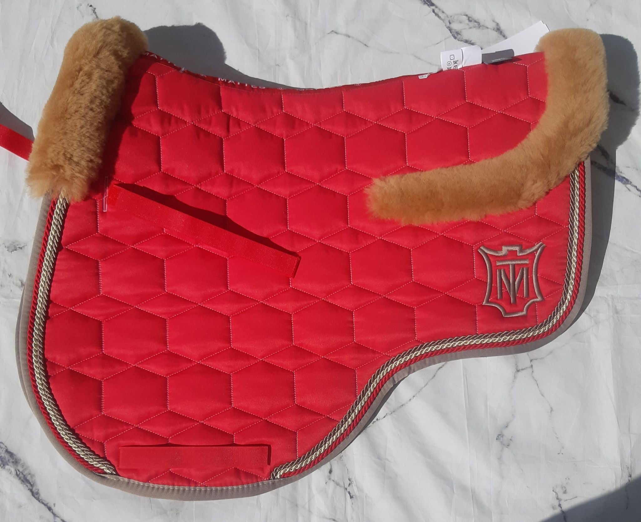 Tapis Mattes Eurofit Rouge satiné bord noisette