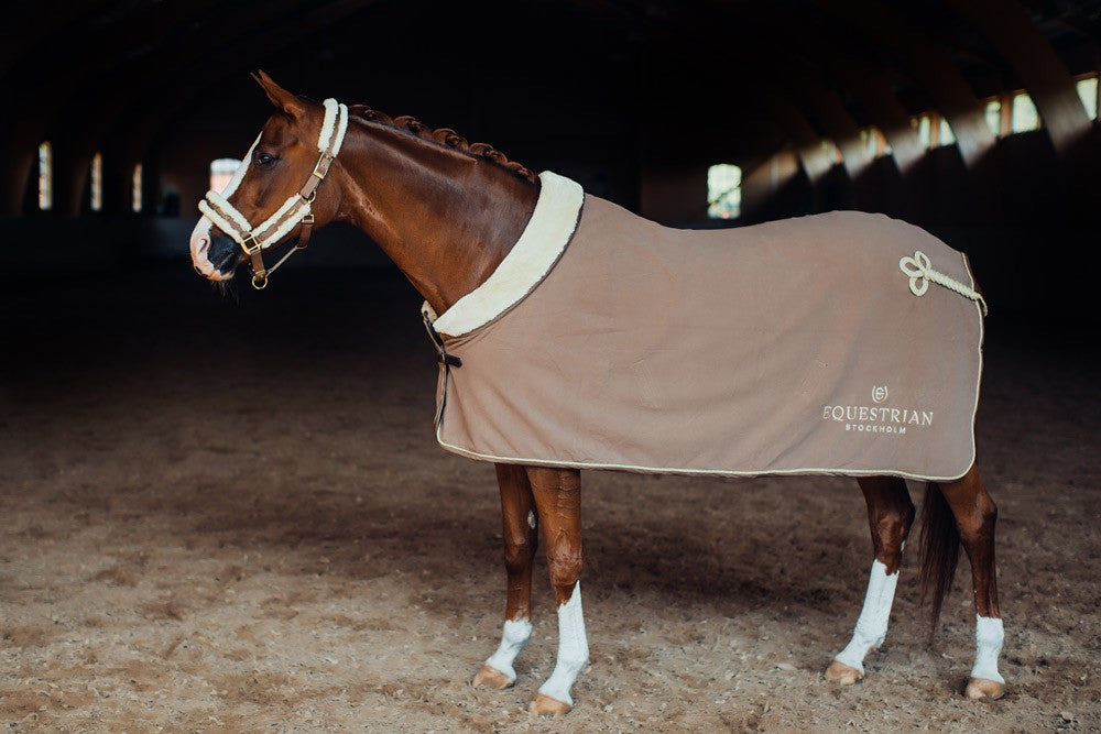 Equestrian Stockholm Fleece Sheepskin Blanket - Champagne