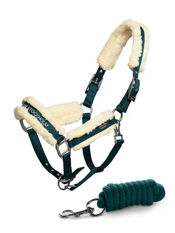 Licol doublé mouton et longe Equestrian Stockholm - Emerald