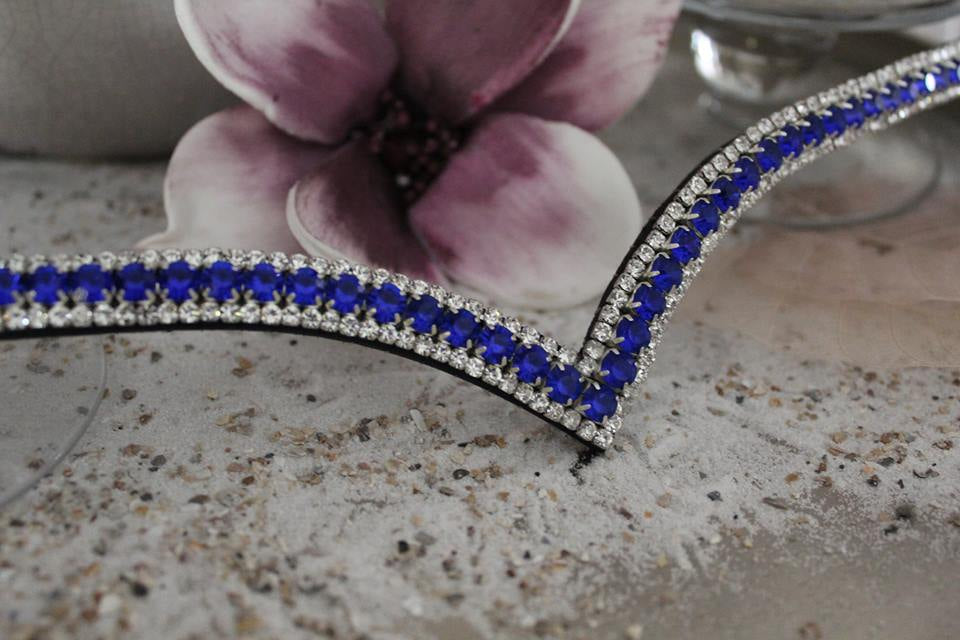 Frontal strass blanc et bleu roy WW