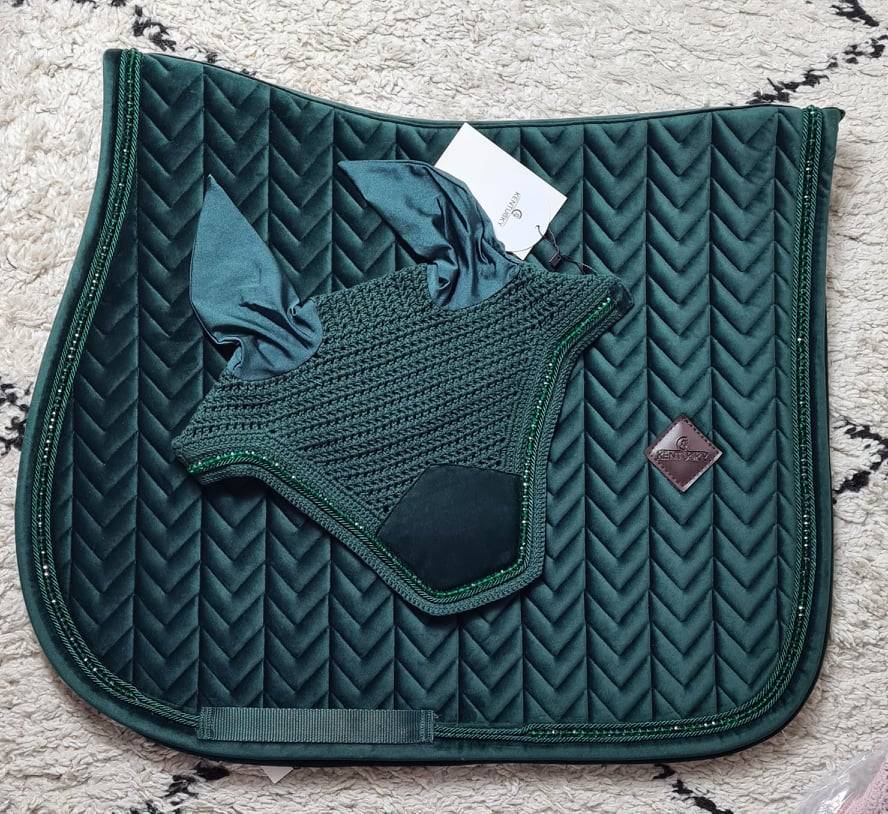 Tapis MIXTE Velvet Pearl et bonnet Kentucky - VERT SAPIN