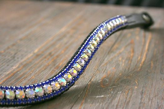 Frontal strass blancs et bleu roy