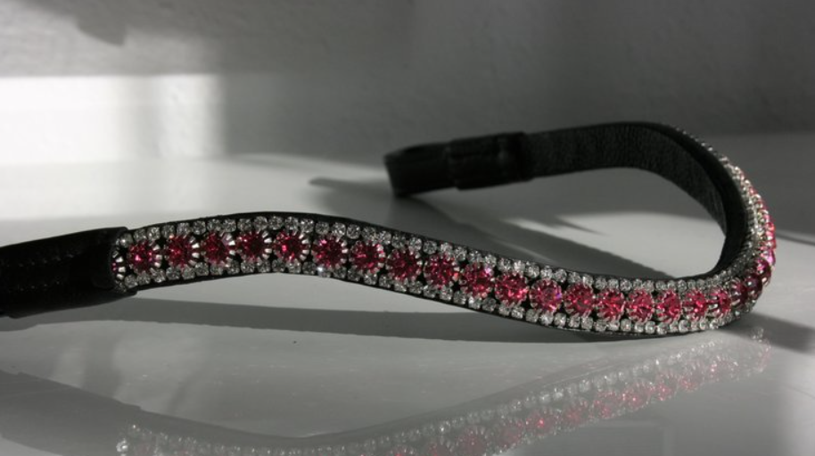 Frontal strass argent et rose