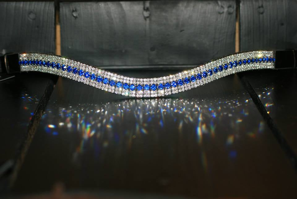 Frontal strass blanc et bley roy WWF
