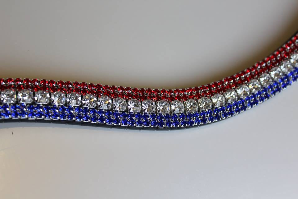 Frontal strass bleu blanc et rouge