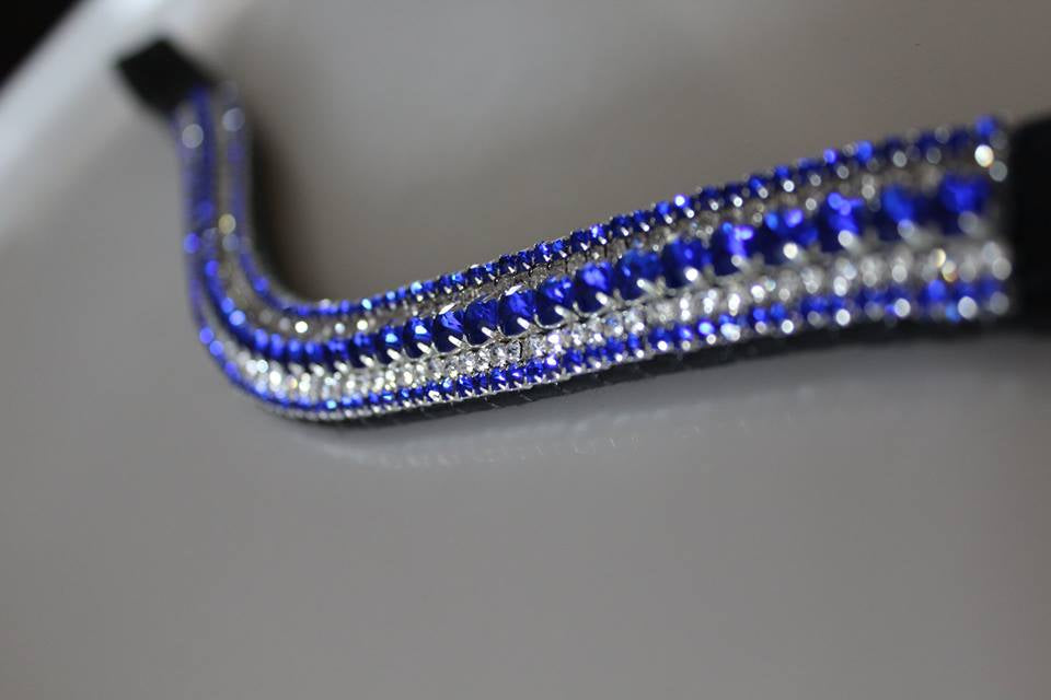 Frontal strass blanc et bley roy WW