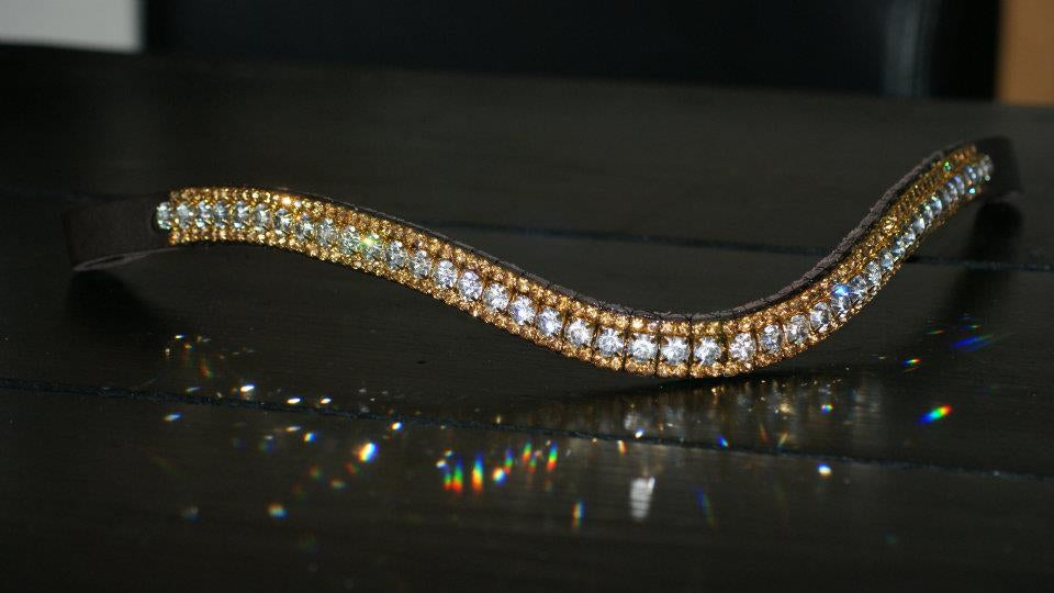 Frontal strass doré et blanc WWF