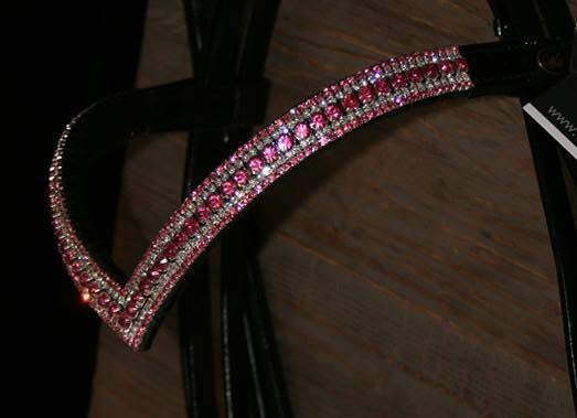 Frontal strass rose et blanc