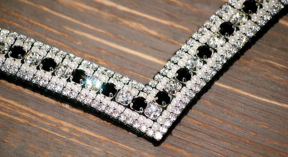 Frontal strass blanc et noir WWF