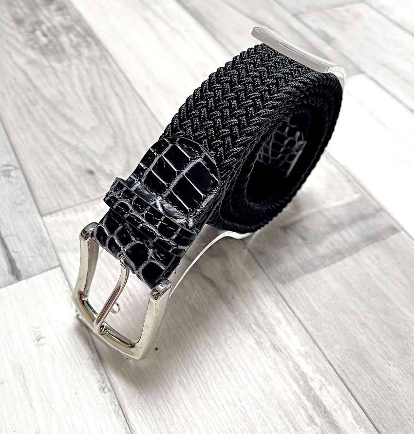 Grand Prix Belt Black/Marbled Black - Melca Paris