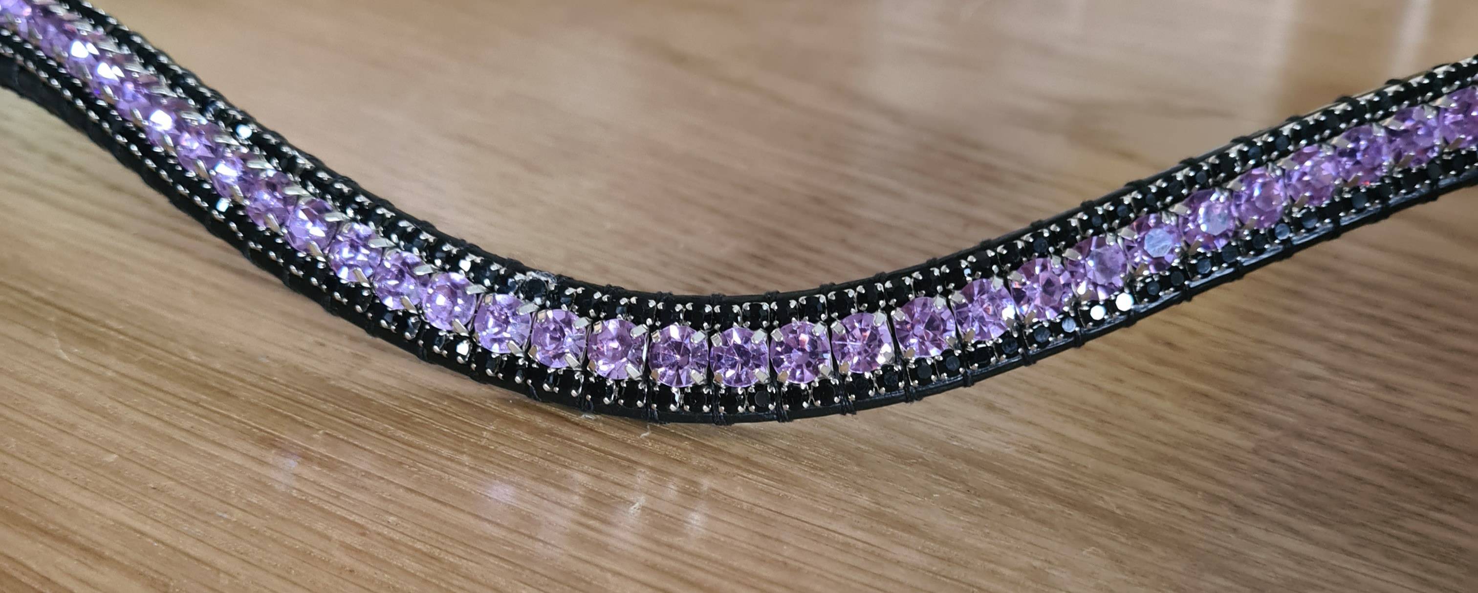 Frontal à strass noir et parme