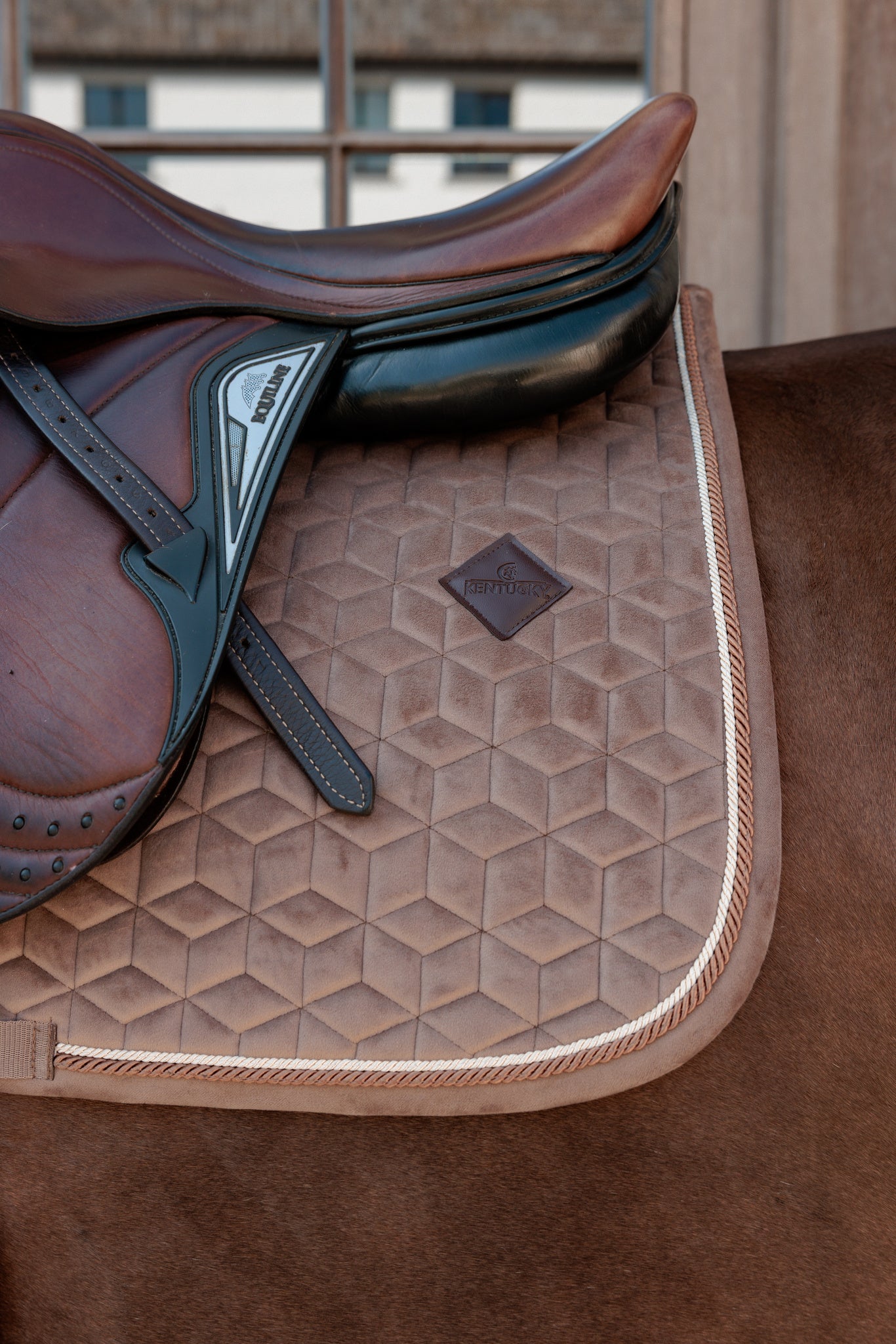 Tapis de selle Velvet Marron clair MIXTE - Kentucky