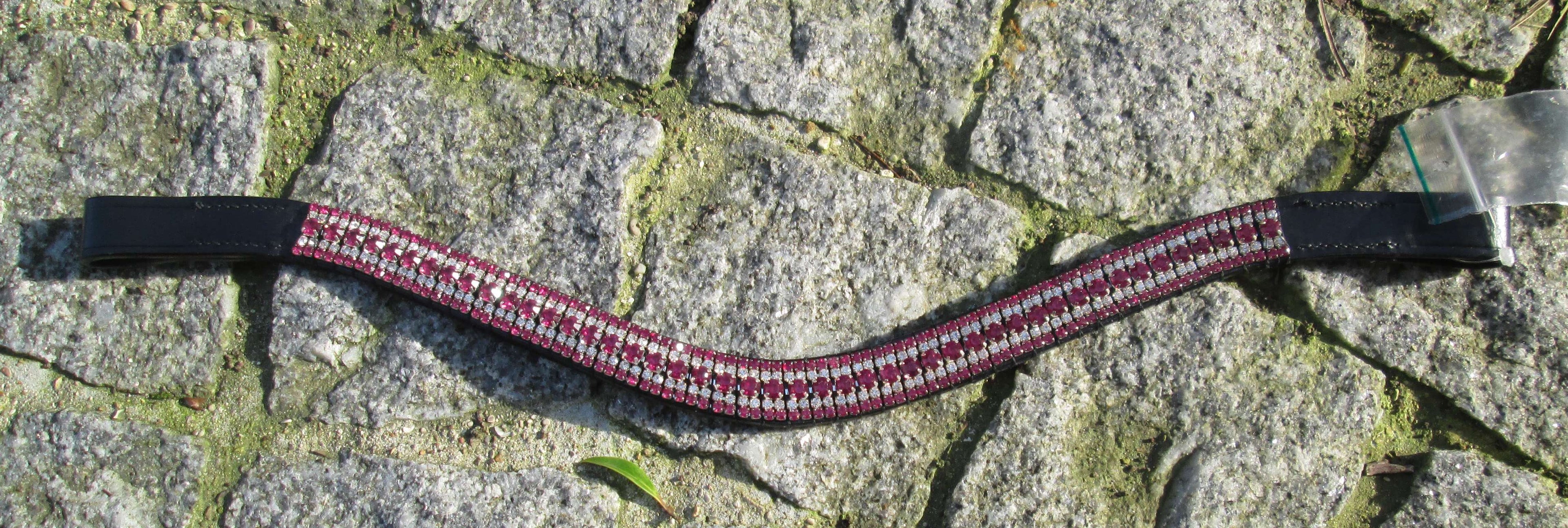 Frontal cristaux argent & fuschia