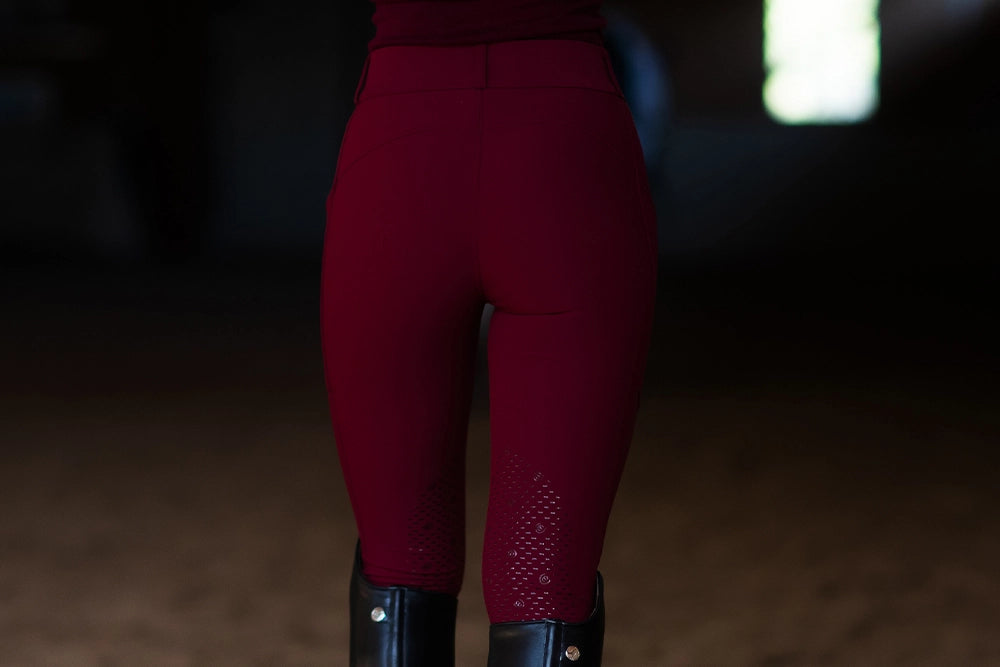 Elite Knee Grip Pants Dark Burgundy - Equestrian Stockholm