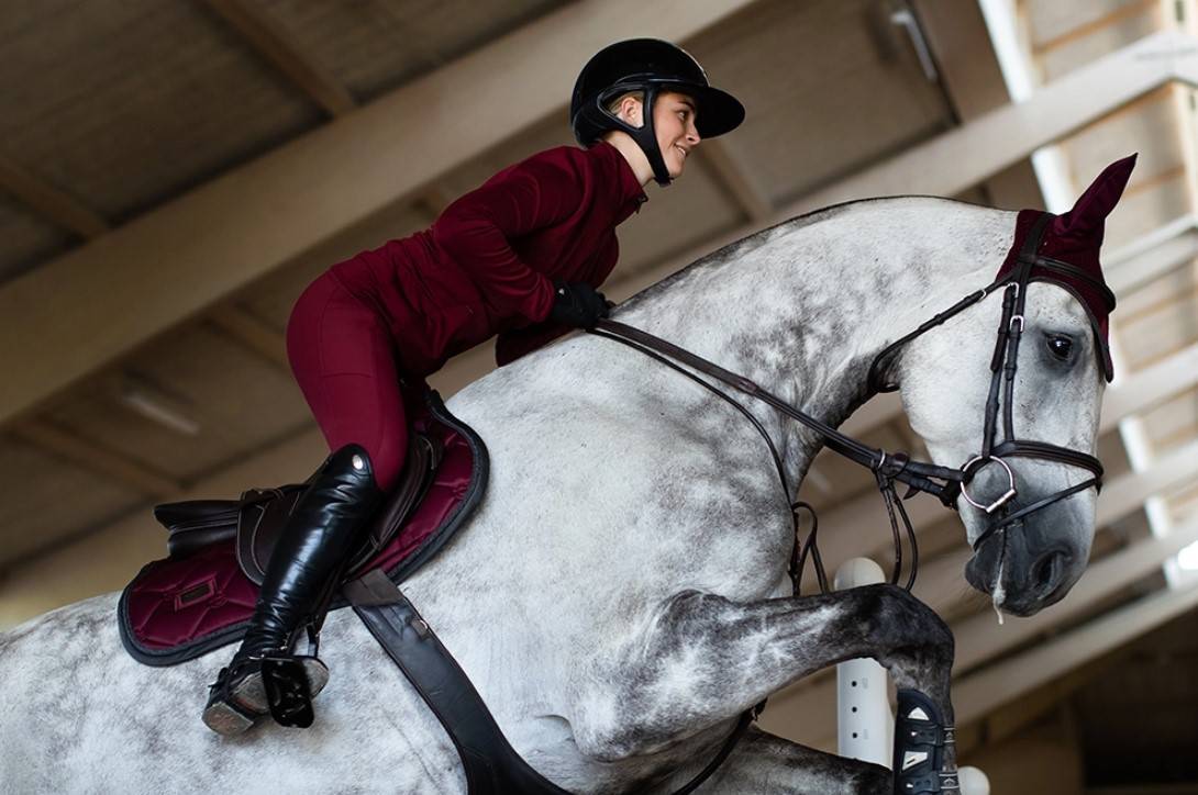 Elite Knee Grip Pants Dark Burgundy - Equestrian Stockholm