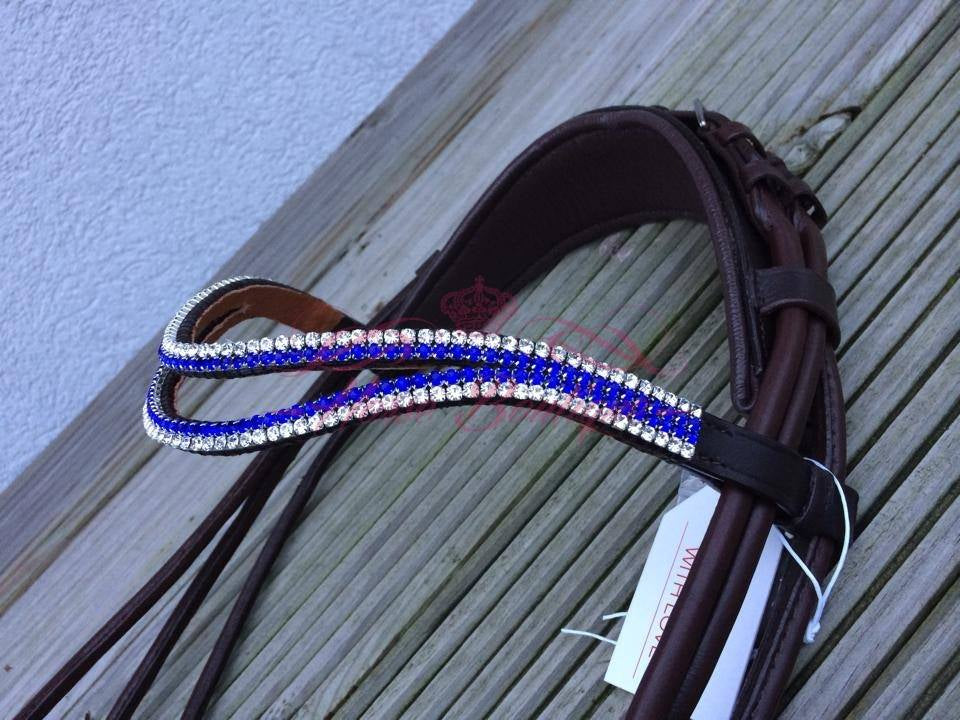 Frontal petits cristaux argent et bleu roi