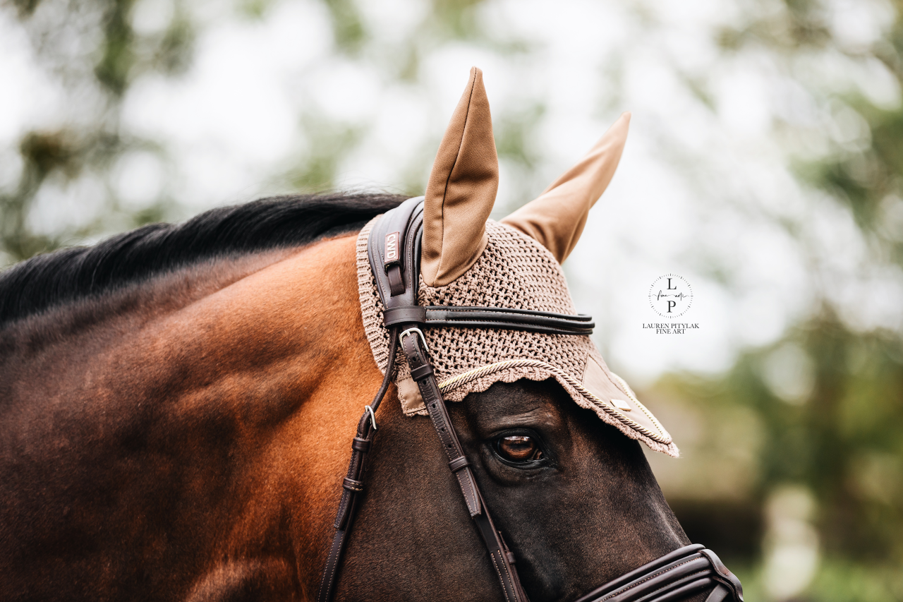 Equestrian Stockholm fly cap - CHAMPAGNE