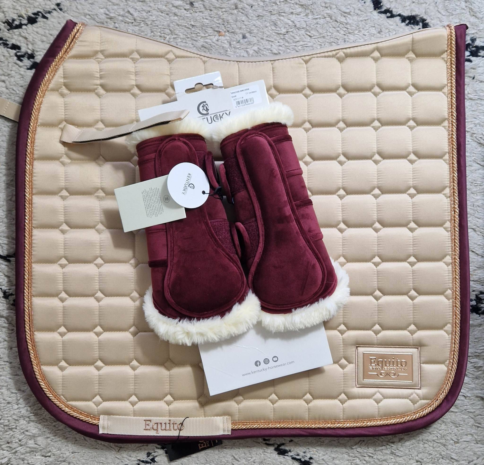 Dressage Pads and Gaiters L Champagne/Plum - Equito x Kentucky