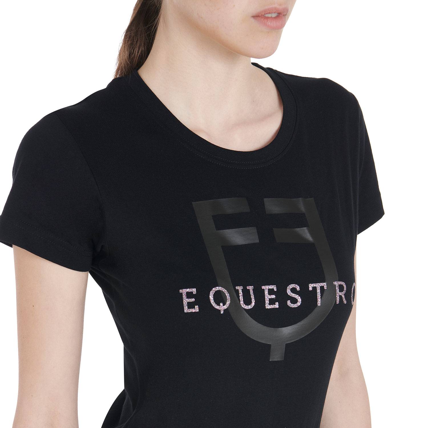 Slim fit t-shirt with sequin logo - Equestro