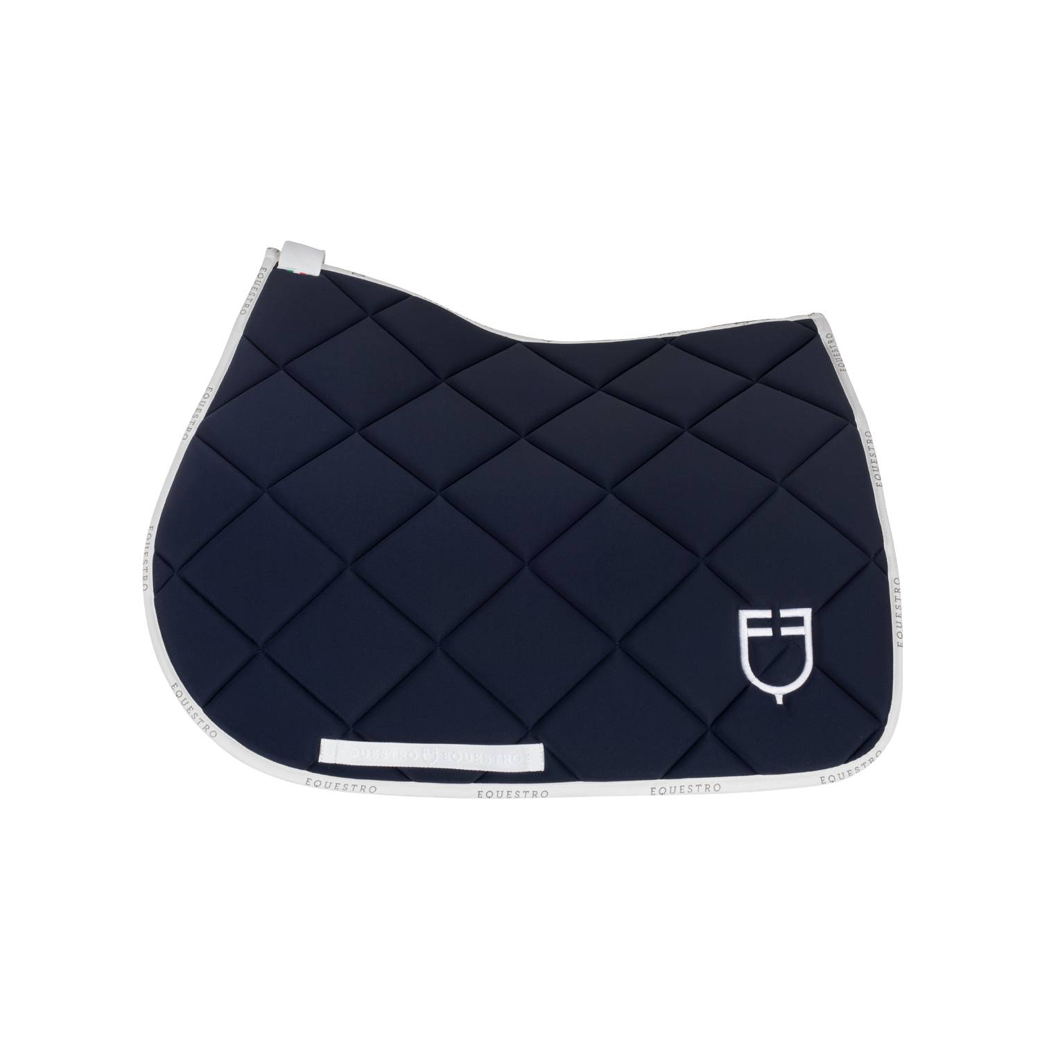 Tapis de selle technique logo bleu marine/blanc - Equestro