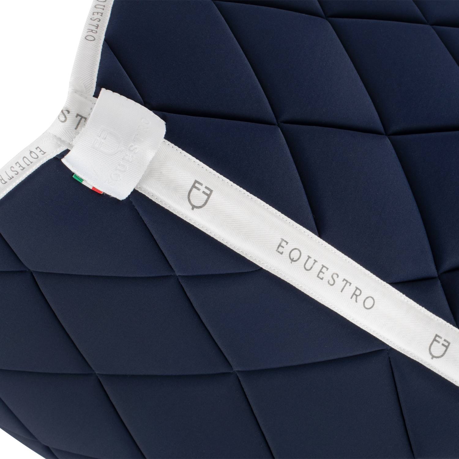 Tapis de selle technique logo bleu marine/blanc - Equestro