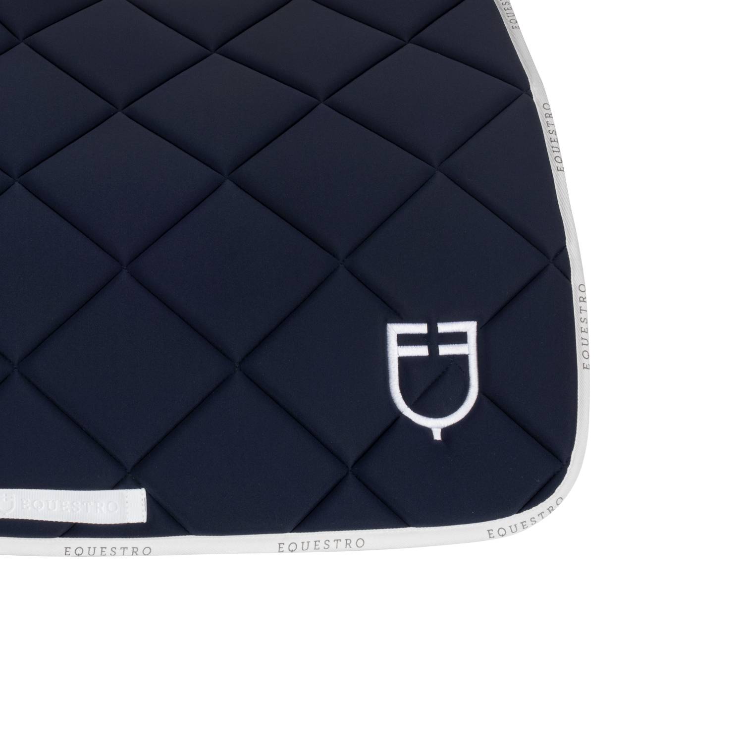 Tapis de selle technique logo bleu marine/blanc - Equestro