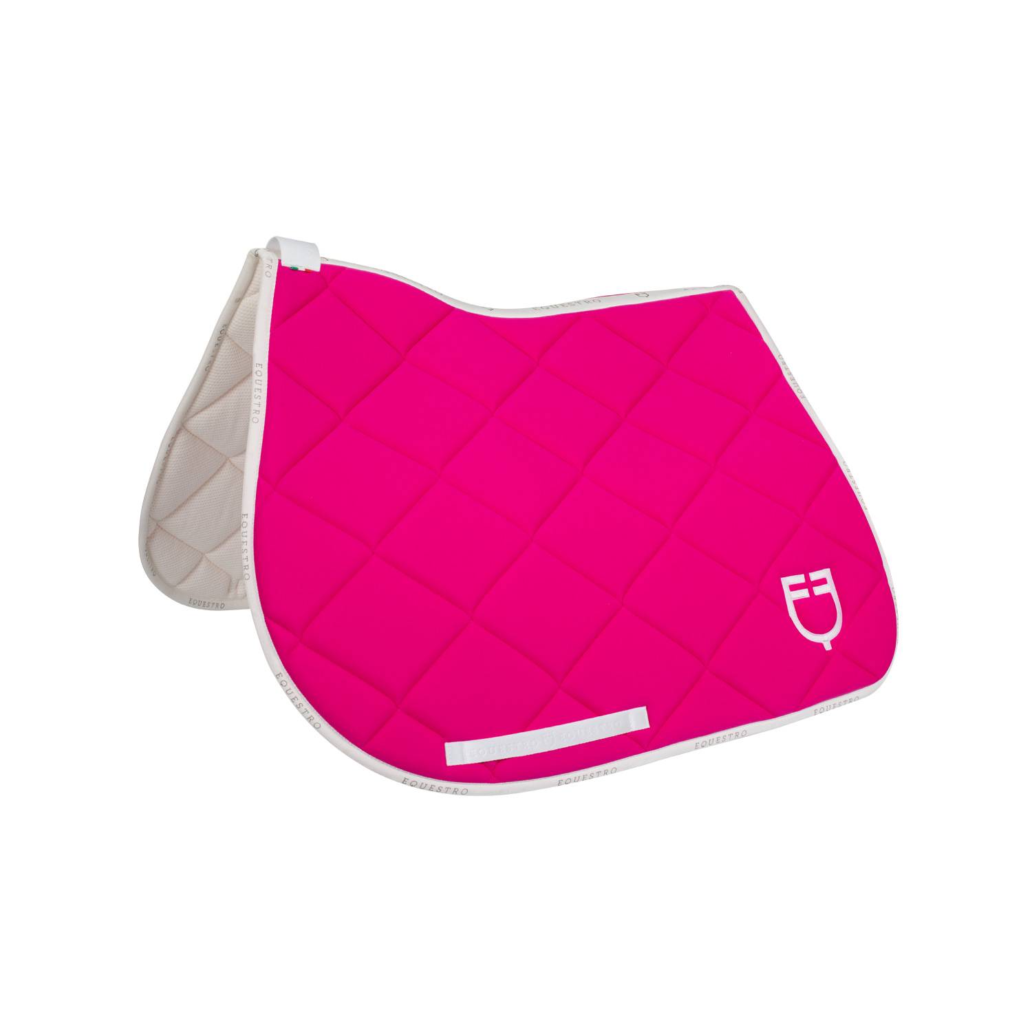 Tapis de selle technique logo fuchsia/blanc - EQUESTRO