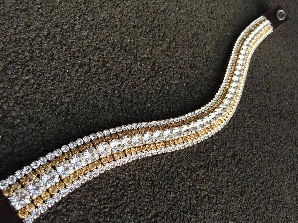 Frontal en cristaux - Argent et or