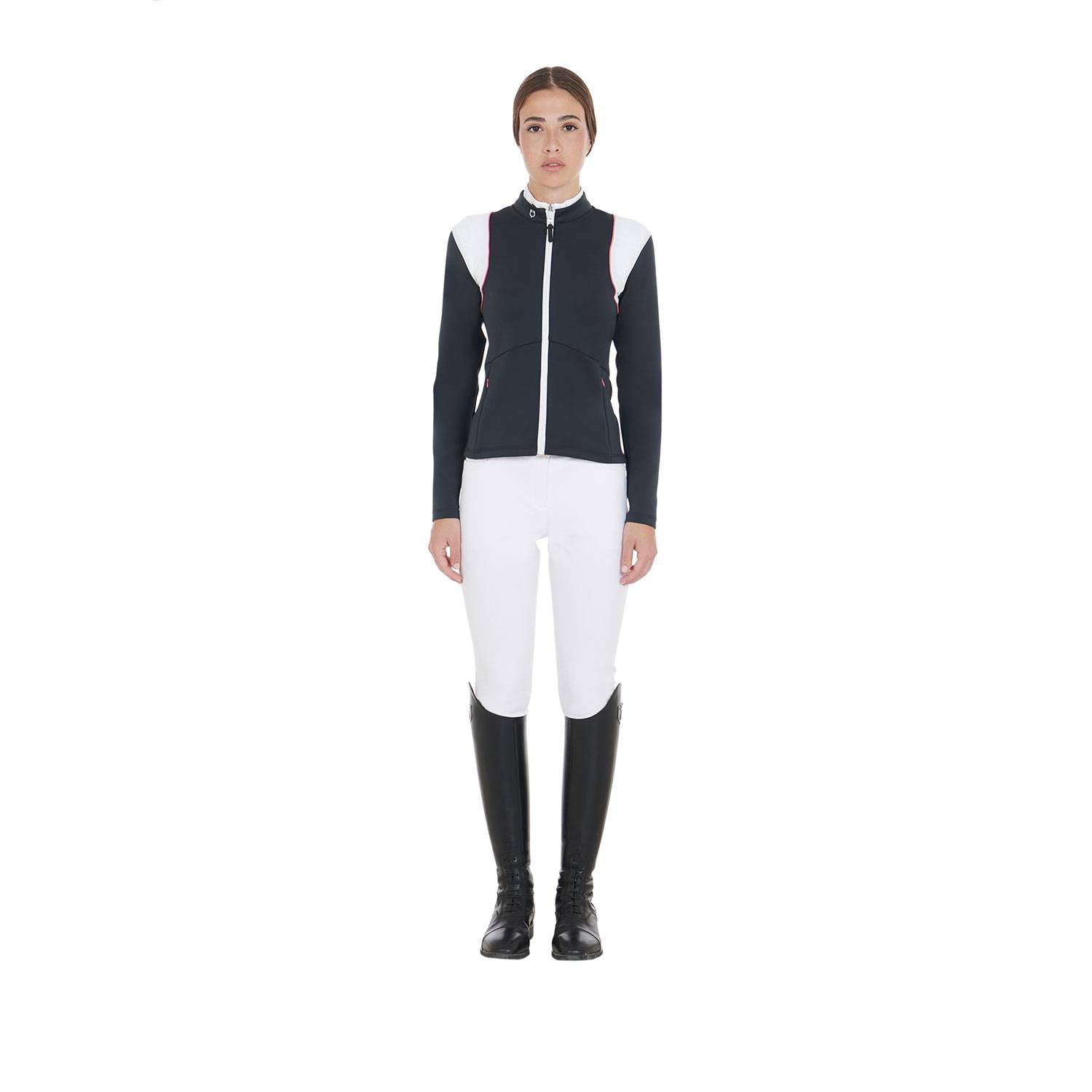 Veste technique avec inserts perforés marine/fuchsia - EQUESTRO