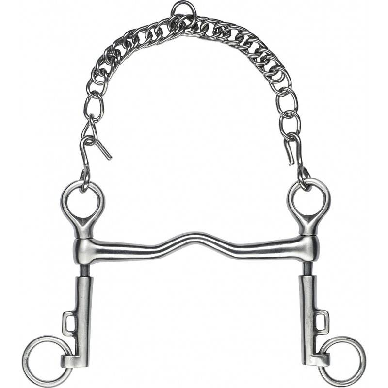 Mors de bride branches courtes inox satin à pompe - Feeling