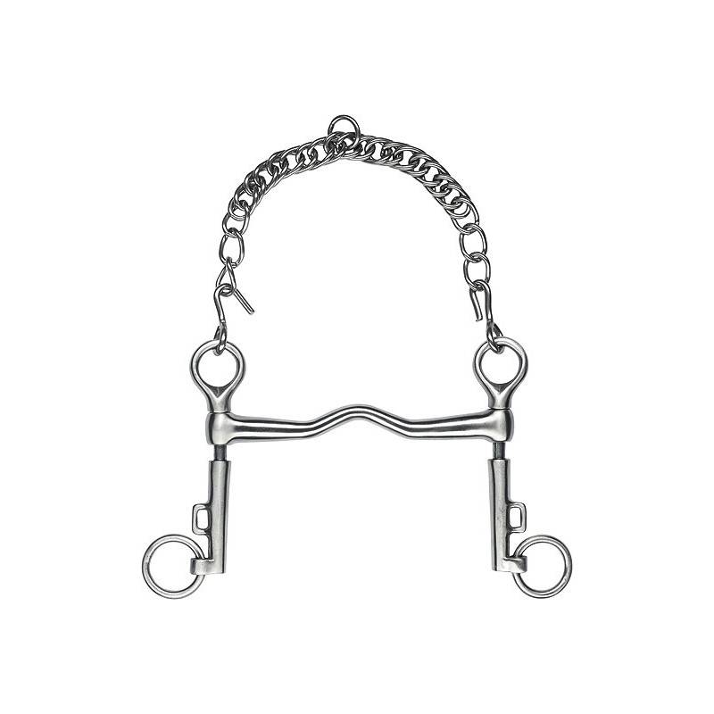 Mors de bride branches courtes inox satin à pompe - Feeling
