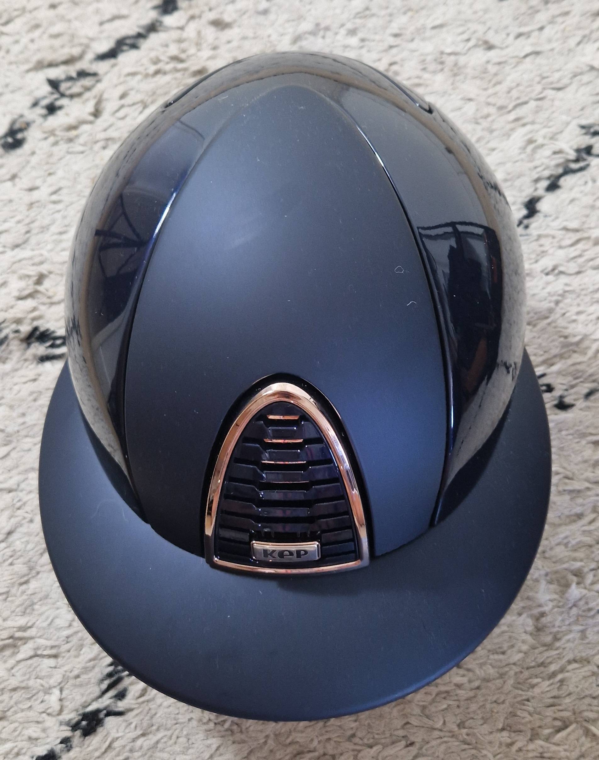 Casque CROMO 2.0 Polish Bleu Rose Gold visière POLO - KEP ITALIA