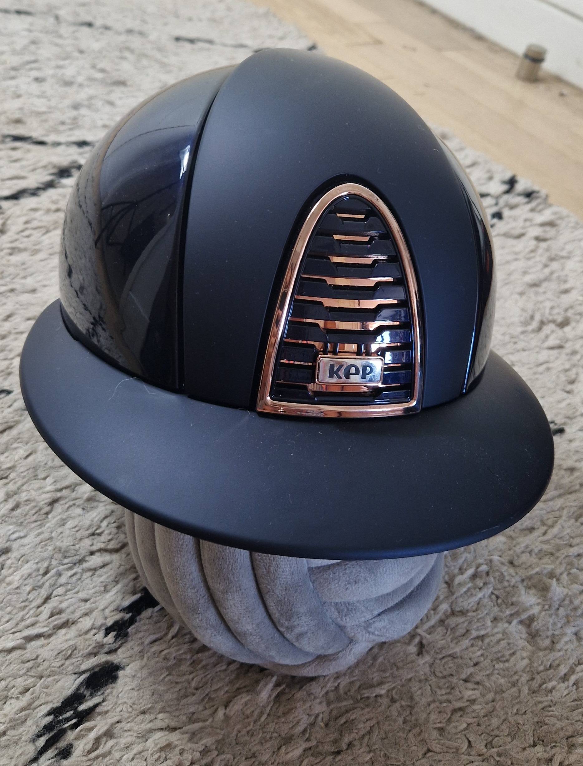 Casque CROMO 2.0 Polish Bleu Rose Gold visière POLO - KEP ITALIA