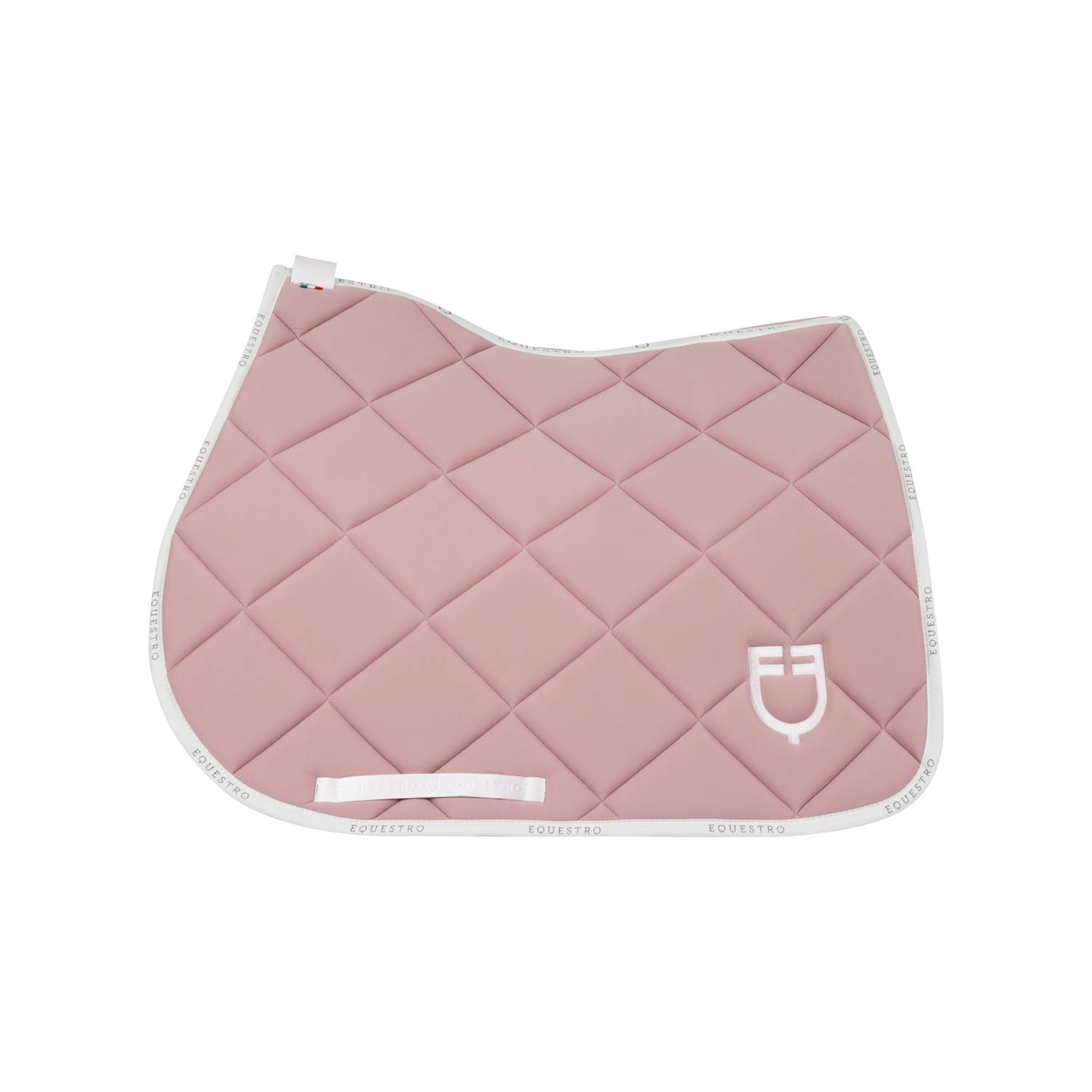 Tapis de selle logo cameo rose/blanc - EQUESTRO