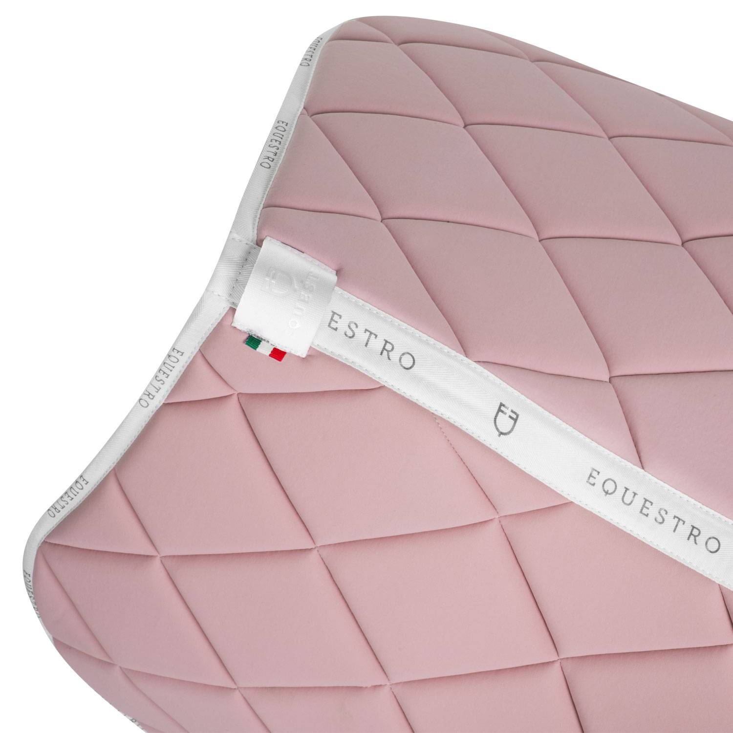 Tapis de selle logo cameo rose/blanc - EQUESTRO