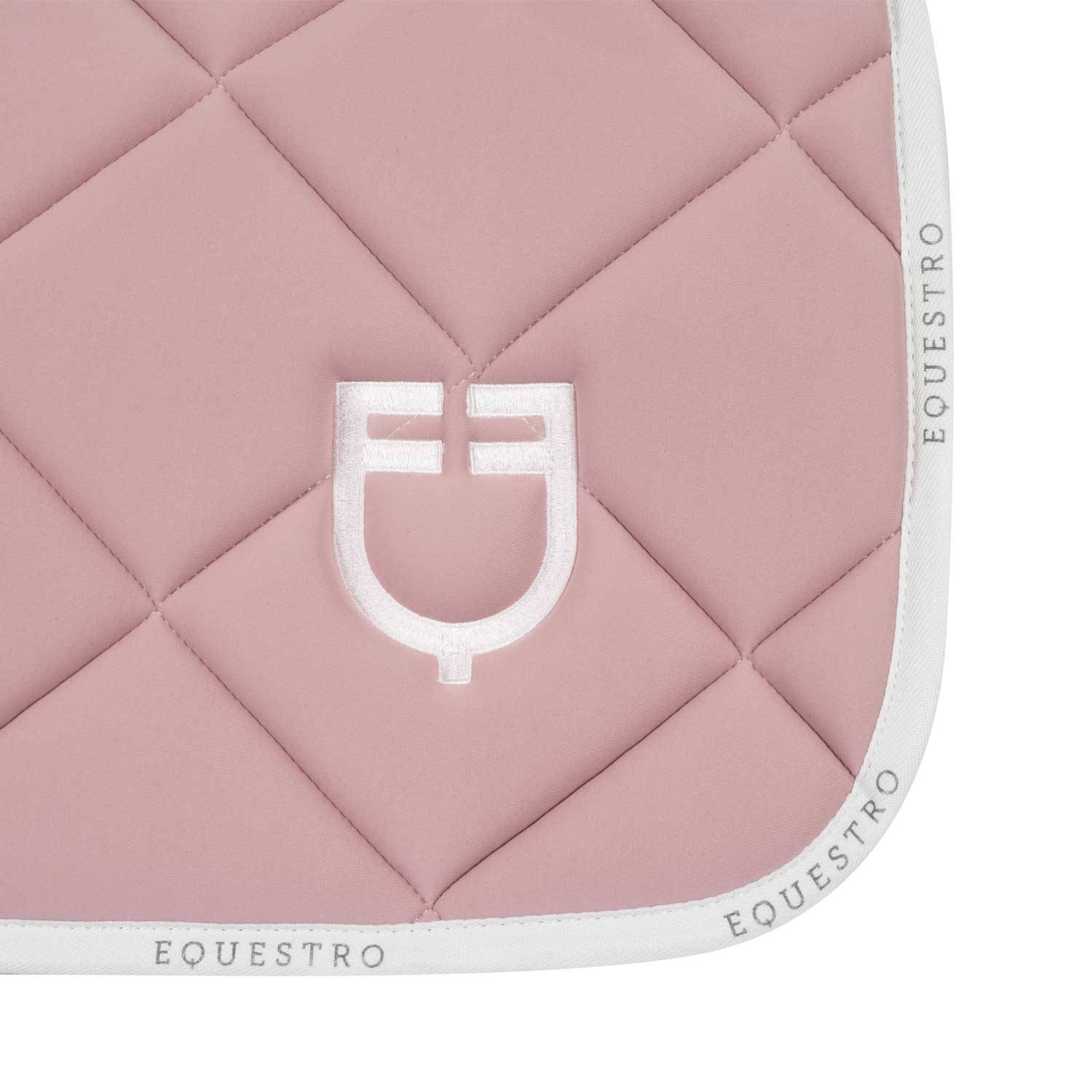 Tapis de selle logo cameo rose/blanc - EQUESTRO