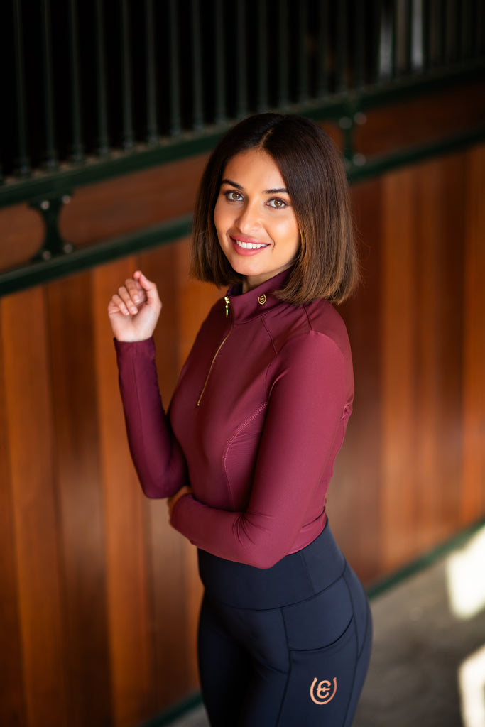 Top Essential Mesh New Maroon - Equestrian Stockholm