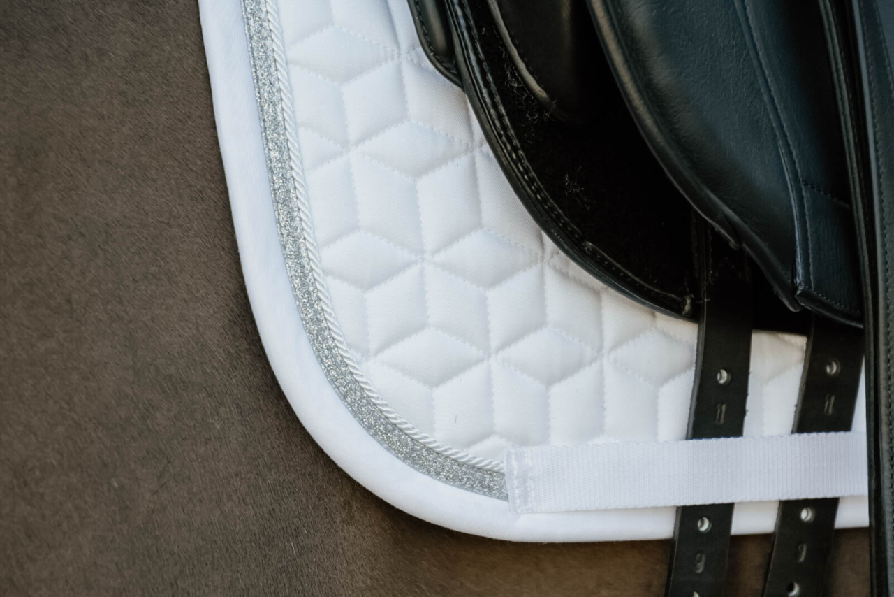 Tapis de selle Glitter Rope Blanc/Argent - Kentucky