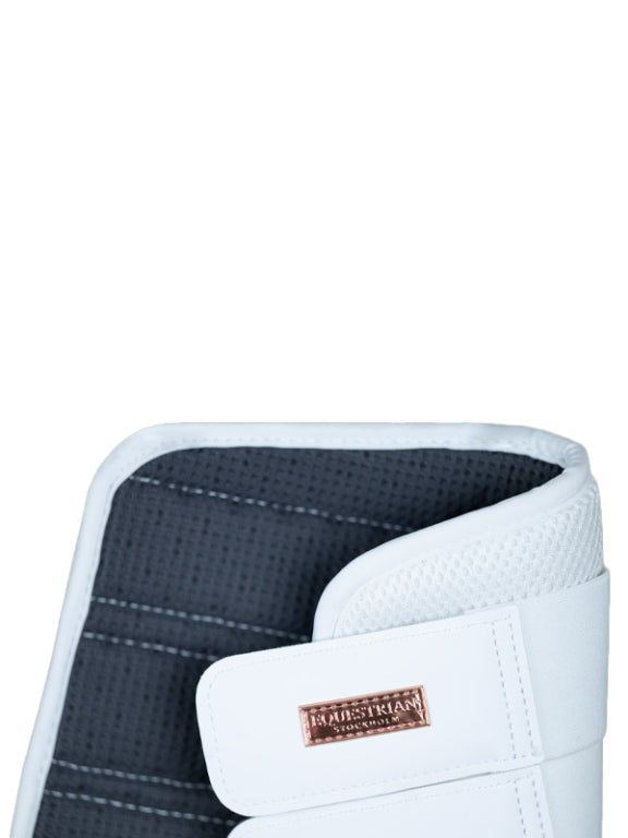 Classic mesh dressage gaiters White Rose Gold - Equestrian Stockholm