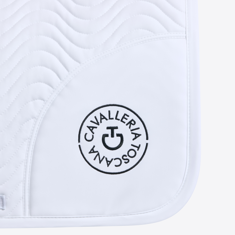 Double Orbit Wave Quilted Saddle Pad White - CAVALLERIA TOSCANA