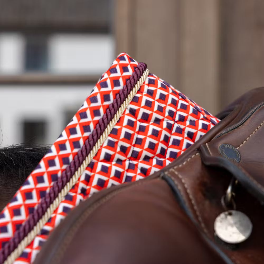 Tapis de Selle Velvet printing Rouge MIXTE - Kentucky