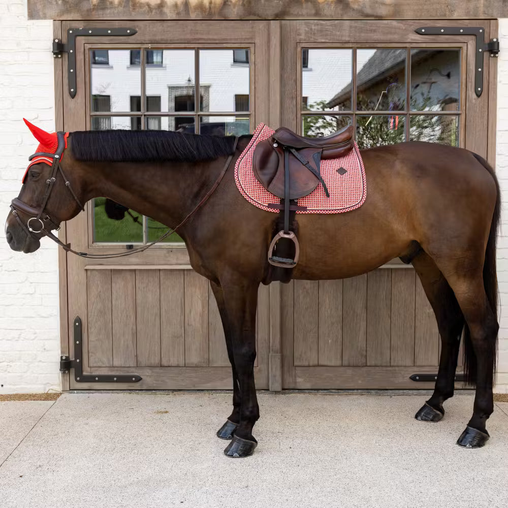 Tapis de Selle Velvet printing Rouge MIXTE - Kentucky