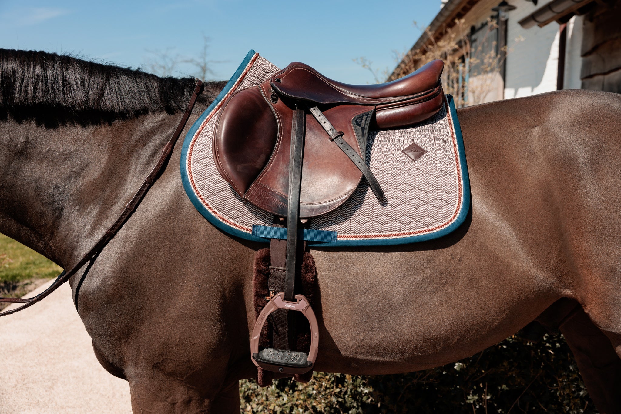 Tapis de selle Pied de Poule bordeaux MIXTE - Kentucky