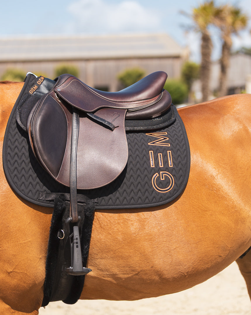 Tapis de selle TEN mixte Noir néon - GEM