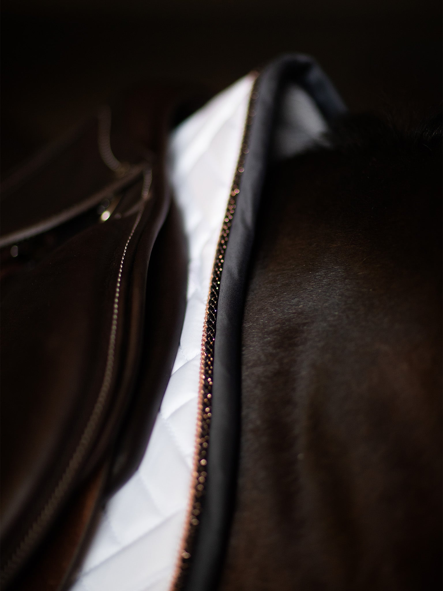 Tapis de selle Modern White Dark Ocean MIXTE - Equestrian Stockholm