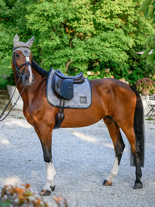 Tapis de selle Velours Greymelange Dressage - Boss Equestrian