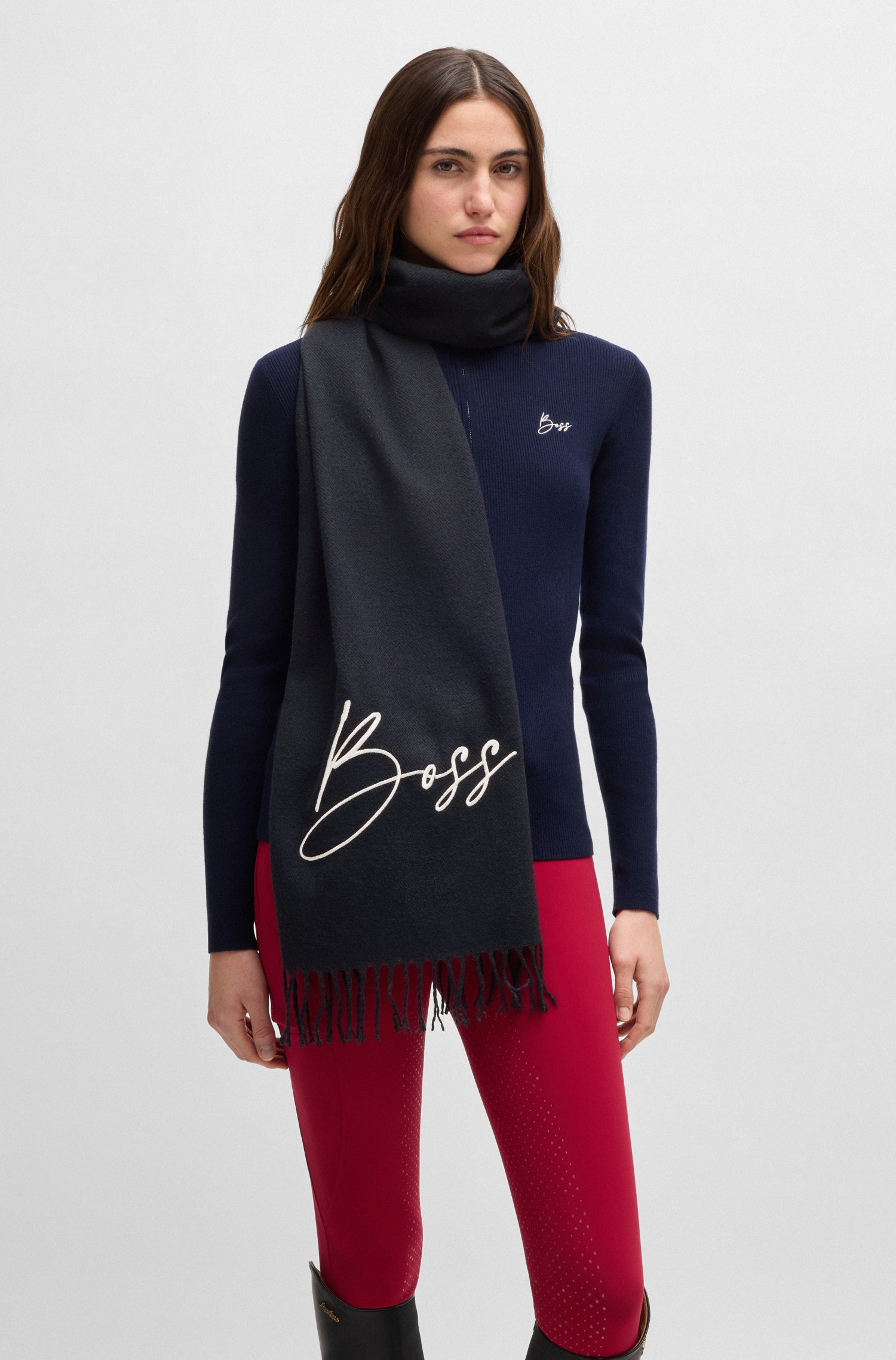 Echarpe Logo Bleu marine- Boss Equestrian