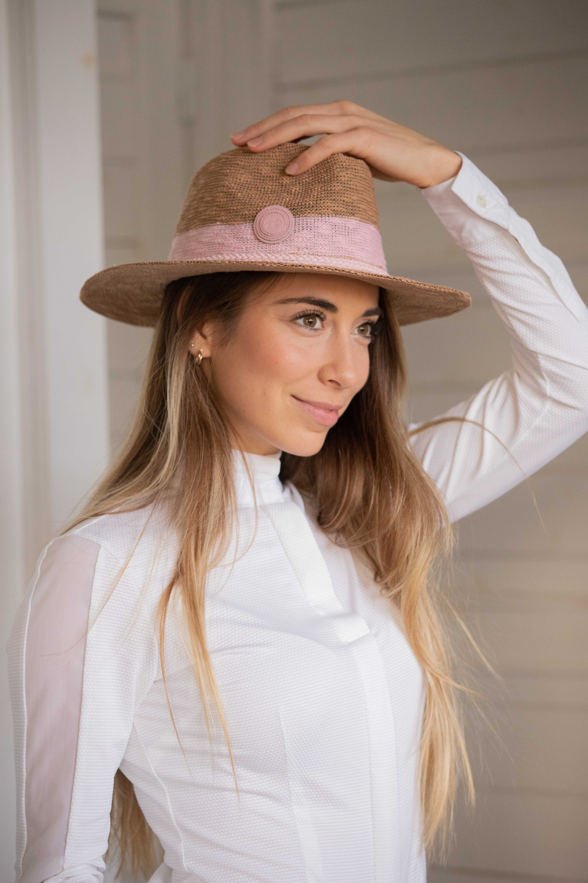 Chapeau Rafia Beige/Rose - PENELOPE COLLECTION